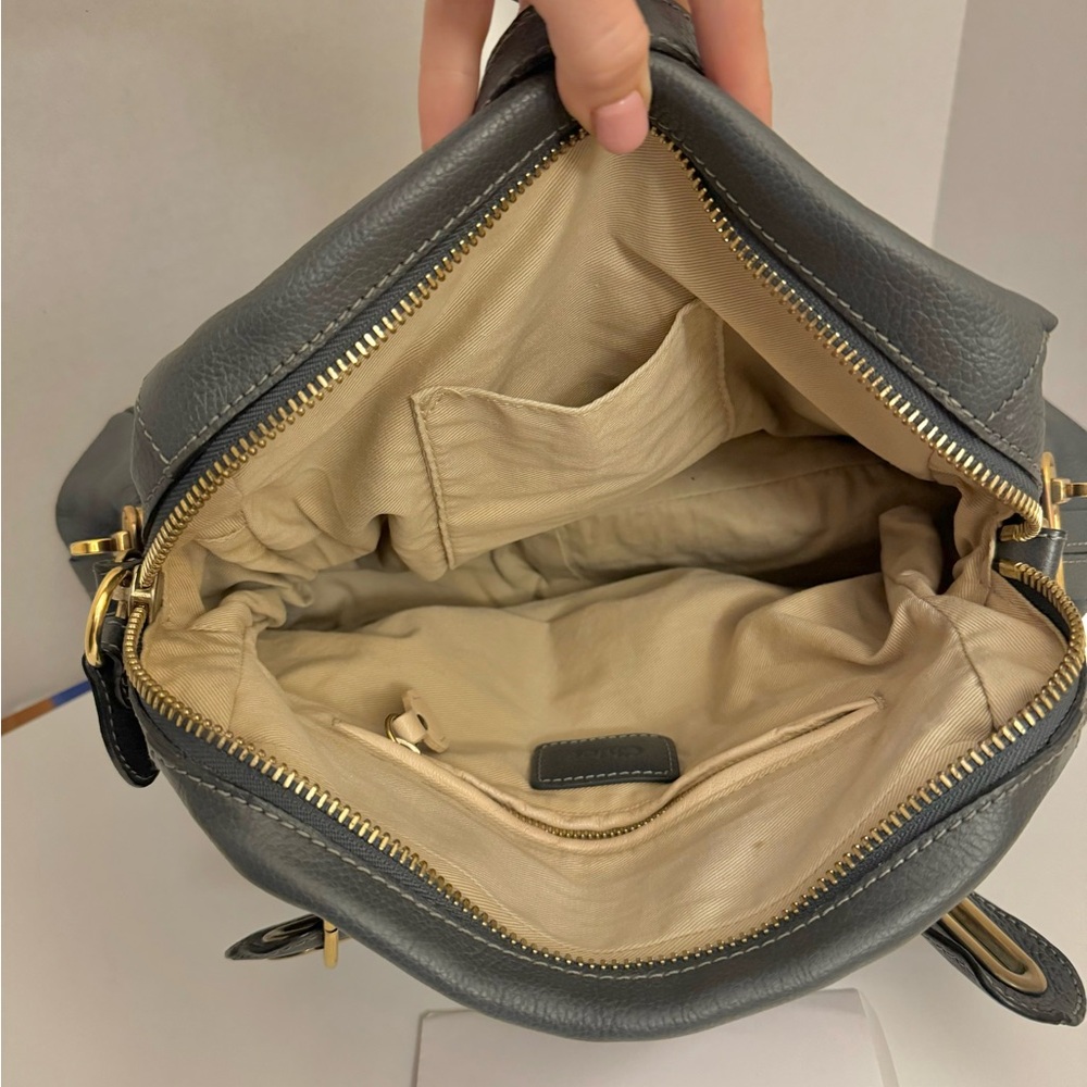 SOLD! Chloe Medium Paraty Gray Leather Handbag with Gold Hardware - Picture 9 of 15